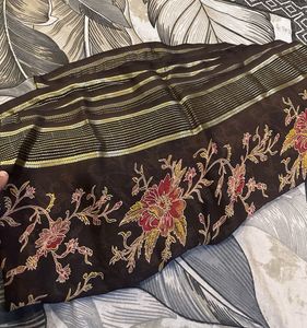 Brown saree with blouse