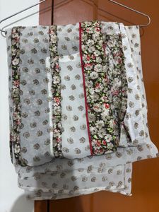 Graceful White Floral Saree