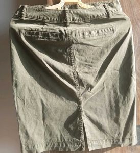 Olive Green Button-Front Utility Skirt (Size  XS)