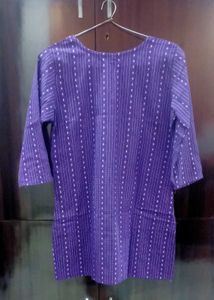 Purple Striped Short Kurti 💜