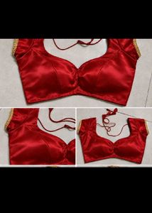 Stunning Red Satin Blouse