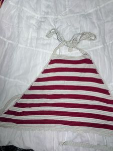 Striped Crochet Bikini Top