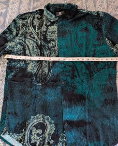 Men's Teal Paisley Print Shirt