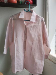 Chic Light Pink Button-Up Shirt