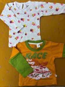 Cute Floral &amp; Race Car T-Shirts Set