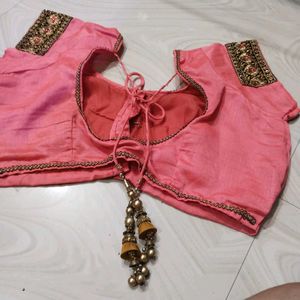 Pink Embellished Saree with Blouse