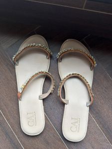 two strap embellished flats from Cai