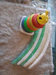 Colorful Caterpillar Stacker Toy & Hoops