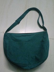 Vintage Teal Corduroy Shoulder Bag