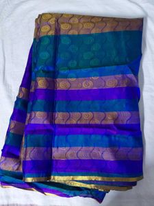 Vibrant Striped Silk Saree