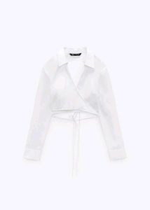 ZARA crop shirt with tie