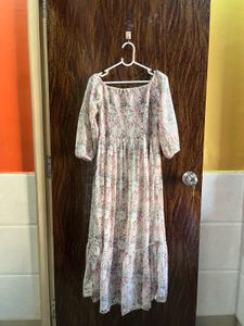 34 bust Chic Floral Print Maxi Dress women’s