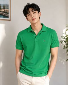 Men's Green Tommy Hilfiger Polo Shirt