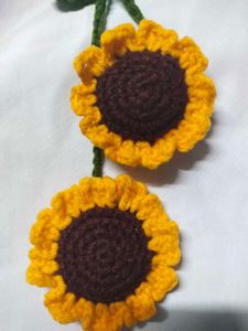 Handmade Crochet Sunflower Hair Clip
