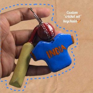 India Cricket Keychain