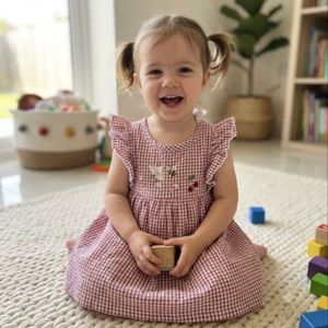 Cute Cherry Gingham Dress