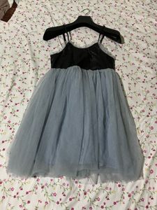 Chic Black &amp; Grey Tulle Dress