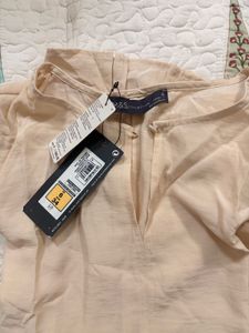 Elegant Cream Short Sleeve Top