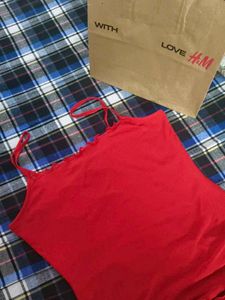 H&M Red mesh bodycon