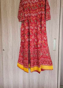 New Like Ikkat Print Floor Length Gown
