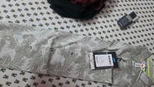 Men's Grey Leaf Print Shirt