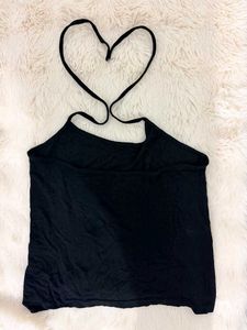 Black Halter Neck Tank Top