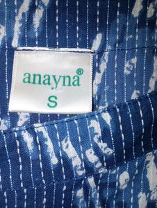 ANAYNA Navy Kurta For Women, Size-S