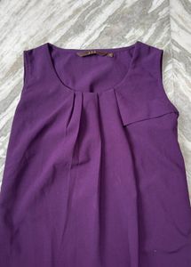 Sleeveless Purple A-line Dress