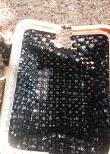 Sparkly Black Beaded Clutch Bag