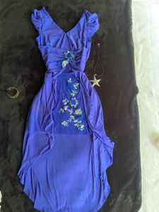 vintage Royal Blue Embellished Dress