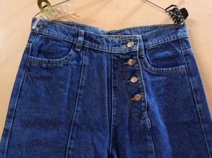 Blue Jeans with Side Slits