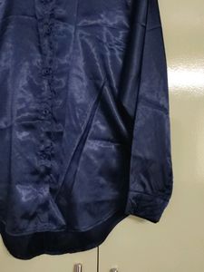 Navy Blue High Quality Sat in Women Shirt 42"-44"