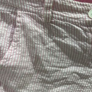 Pink Striped Seersucker Shorts