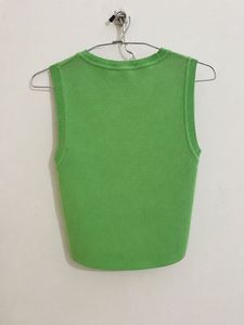 Zara Green Knit sleeveless crop top