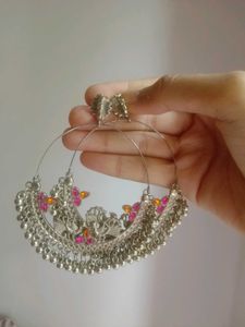 Bohemian Oxidized Silver Necklace with Tassels