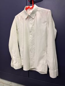 Men's Light Blue Striped Button-Up Shirt