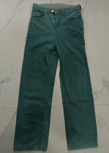 Teal Wide Leg High waisted Jeans