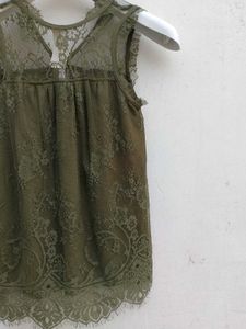 Olive Green Lace Top.