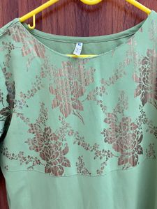 Green &amp; Gold Maxi Dress