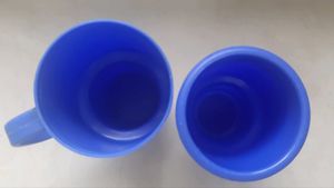 Two Blue Plastic Mug set - Vintage