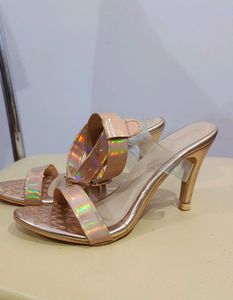 Golden Strep Heels