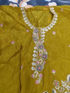 mustard heavy suit for bride