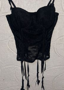 Black Lace Corset Bra
