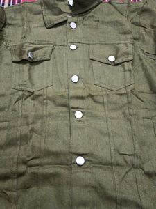 Men's Olive Green Denim Jacket