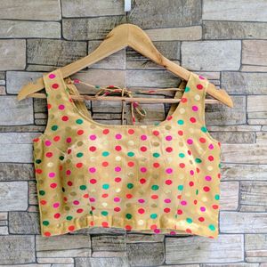 Vibrant Polka Dot Ethnic Blouse