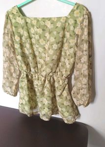 Casual Printed Sleeves floral top