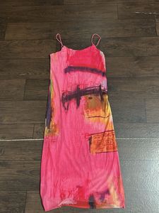 Abstract Print Slip Dress