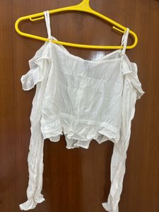 Chic White Cold Shoulder Blouse