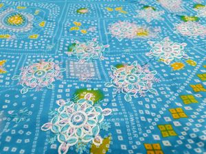 🇳🇿💫🎀Elegant Blue Bandhej Printed Saree