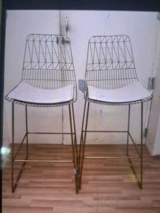Stylish Gold Bar Stools (Set of 2)